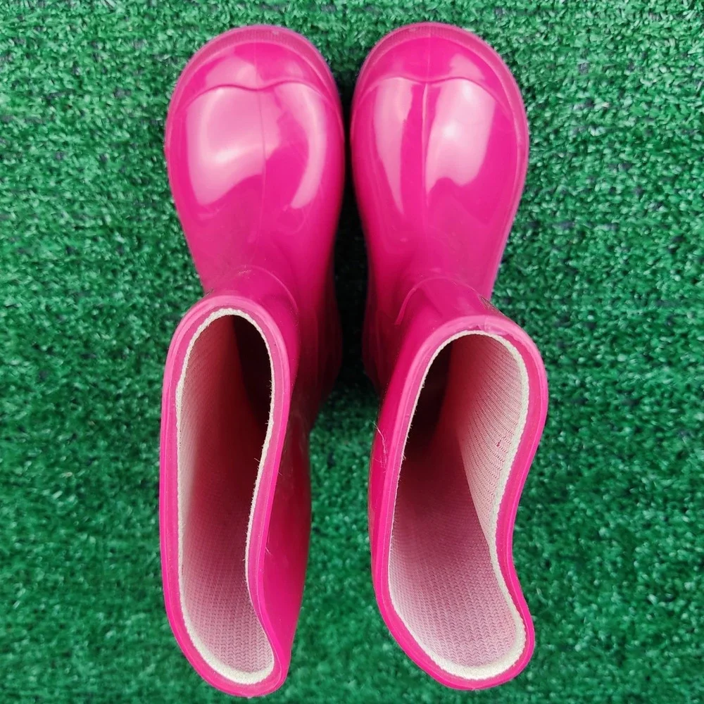 Unbranded Rain Boots Kids 5-6 Pink Purple Rubber Waterproof Made in Canada
